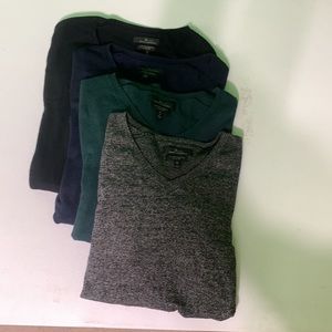 Marc Anthony 4 V-Neck sweaters. Grey, Green, Navy, and Black.